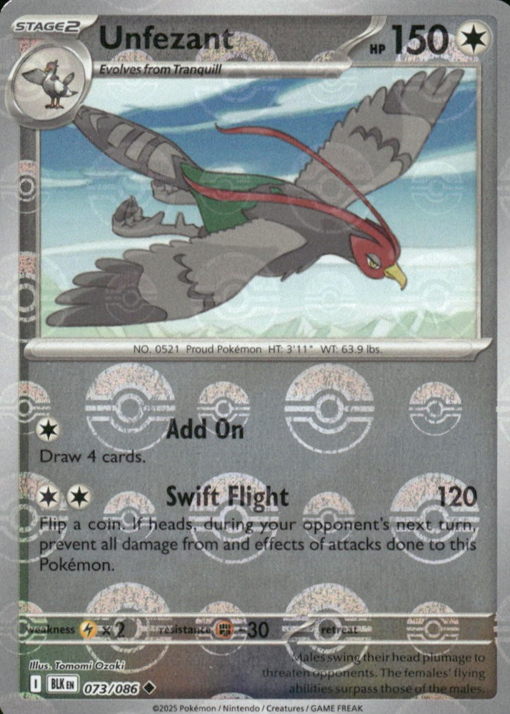 Unfezant (073/086) (Master Ball Pattern) [Scarlet & Violet: Black Bolt]