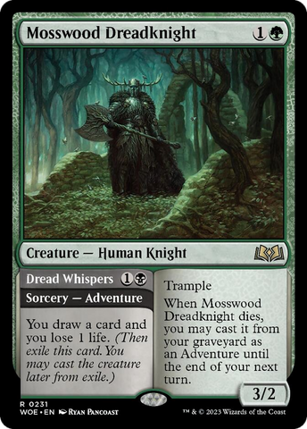 Mosswood Dreadknight // Dread Whispers [Wilds of Eldraine]