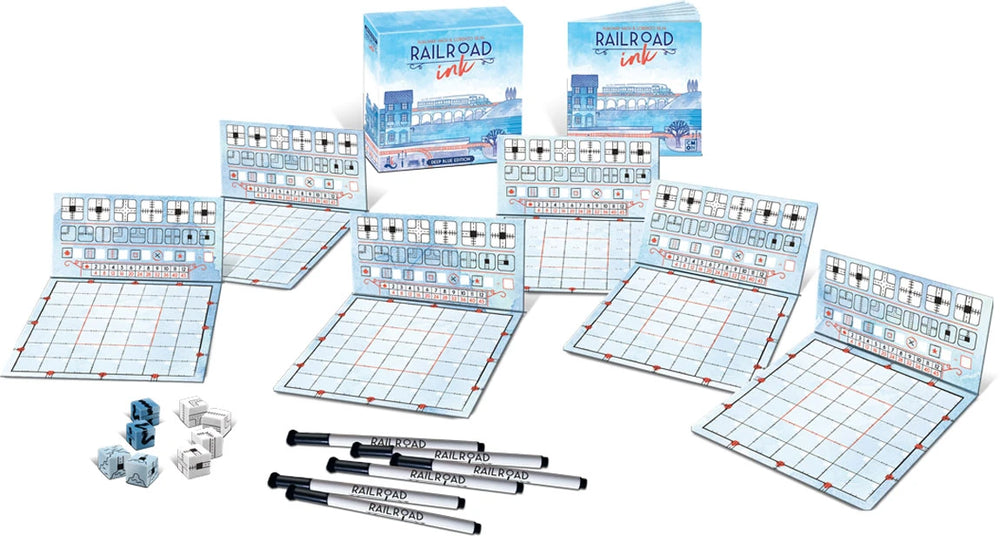 Railroad Ink Board Game (Deep Blue Edition)
