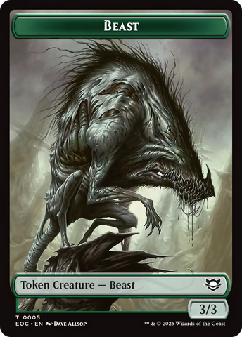 Clue // Beast (0005) Double-Sided Token [Edge of Eternities Commander Tokens]