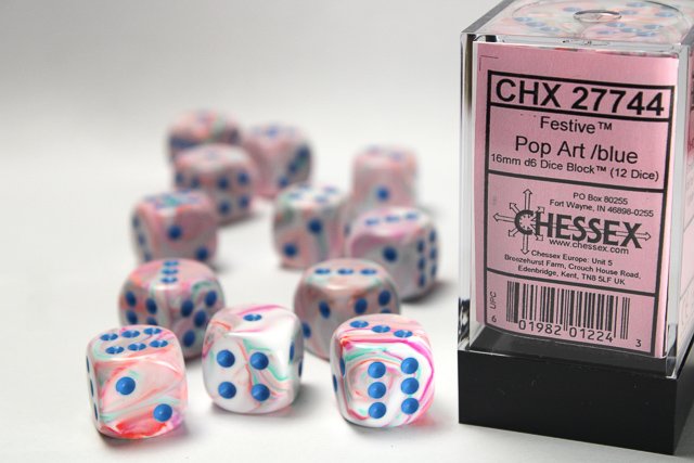 Chessex: D6 Festive™ DICE SET - 16MM