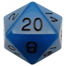 MDG – Mega Acrylic d20: Glow Blue