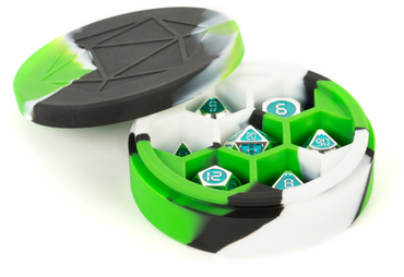 Copy of Silicone Round Dice Case: Green/Black/White