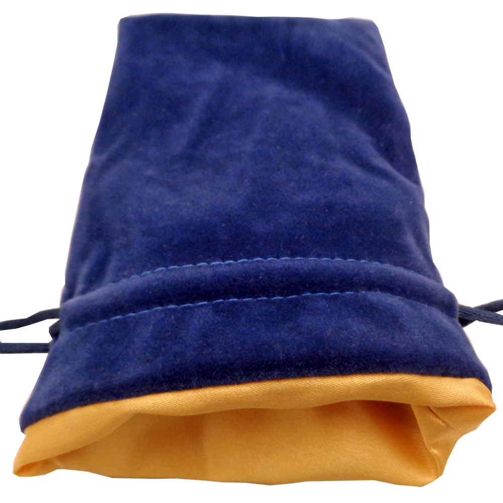 MDG - Dice Bag Small Blue Velvet with Gold Satin