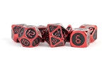 Metal Enamel Dice: Red with Black Enamel