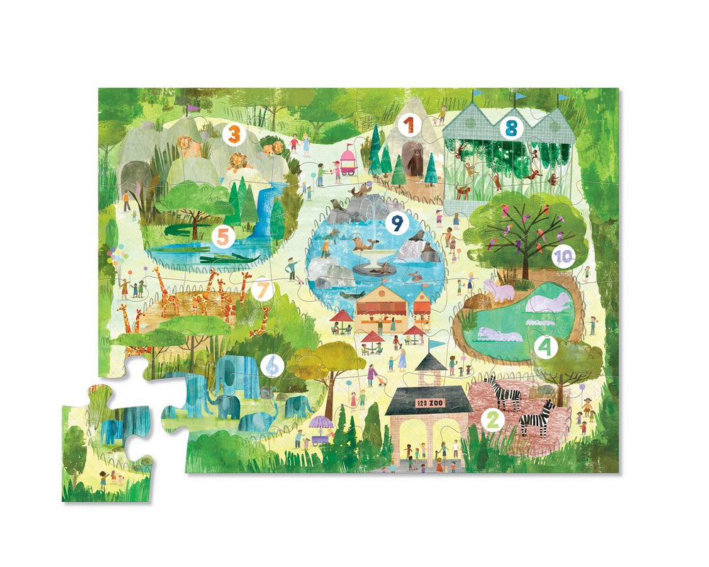 Crocodile Creek Floor Puzzle - 123 Zoo