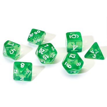 Dice Set - Translucent Green Resin