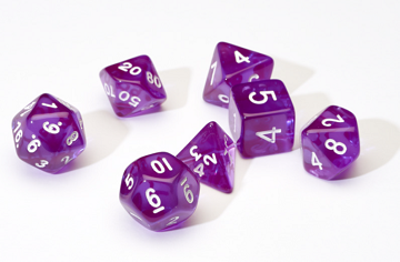 Dice Set - Translucent Purple Resin