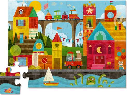 Crocodile Creek Floor Puzzle - Shape Town