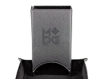 Fold Up Leather Dice Tower: Black