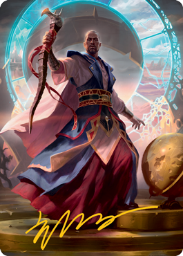 Teferi, Who Slows the Sunset Art Card (Gold-Stamped Signature) [Innist