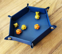 LPG Hex Foldable Dice Tray 8" Blue