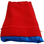 MDG - Dice Bag Large Red Velvet with Blue Satin Lining