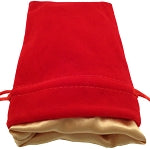 MDG - Dice Bag 4"x6" Red Velvet  with Gold Satin Lining