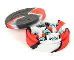 Silicone Round Dice Case: Red/Black/White