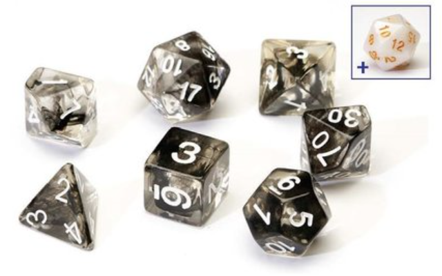 Dice Set - Cloud Black Translucent Acrylic