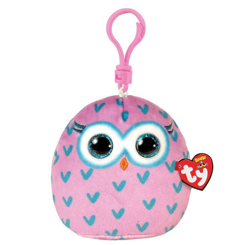 Ty Beanies Squishy Beanies Mini Clip-On Plush - WINKS the Owl