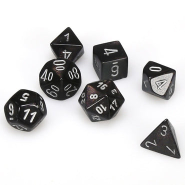 Chessex 7-Die Polyhedral Set -  Borealis (smoke/silver)