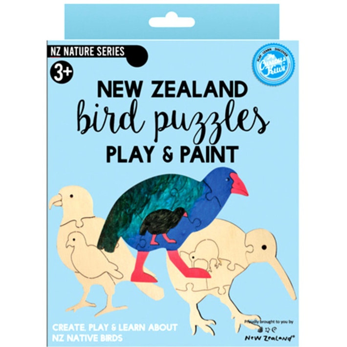 New Zealand Bird Puzzles: Play & Paint