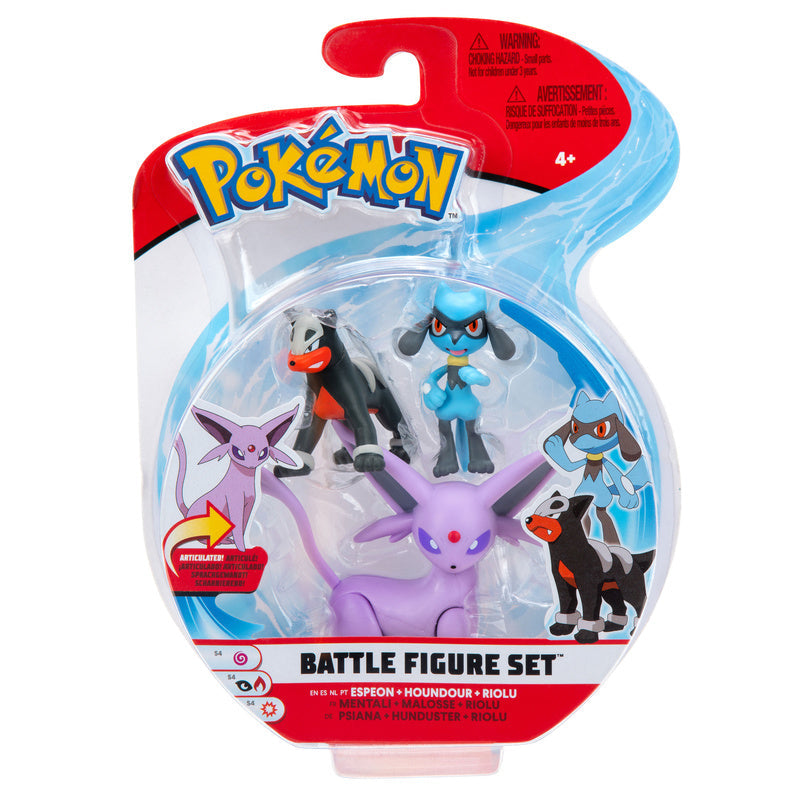 Pokemon Battle Figure - Espeon + Houndour + Riolu
