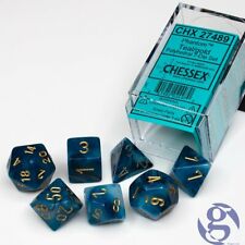 Phantom Teal w/gold Classic Polyhedral 7-Die Set