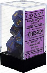 Chessex 7-Die Polyhedral Set - Lustrous (Purple/Gold)