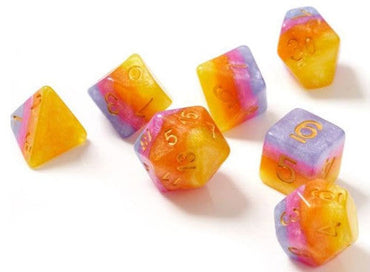 Sirius Dice: Semi-Translucent Tahitian Sunset - 7-Die Set