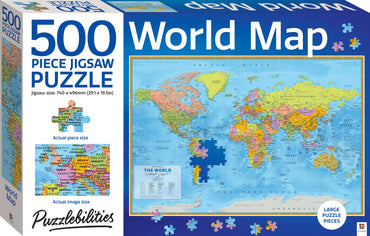500 Piece Puzzle - Puzzlebilities World Map